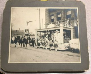 Large Antique 1900s Photograph Knights Of The Maccabees Parade Mt Hood Oregon