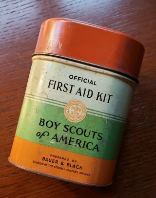 Boy Scouts Of America Vintage Antique Official First Aid Kit Tin