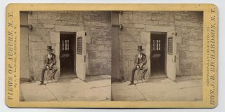 J.  D.  Eagles: Auburn State Prison Gate Keeper Ny Rare Stereoview 1870s Sv