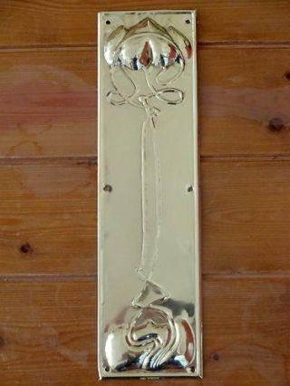 Brass Art Nouveau Finger Door Push Plates Fingerplate Handles Knobs