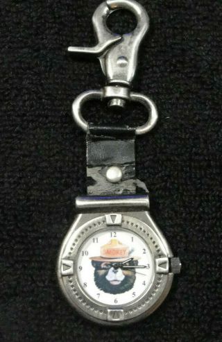 Extremely Rare Vintage Smokey Bear Clip Strap / Pocket Style Watch Wristwatch