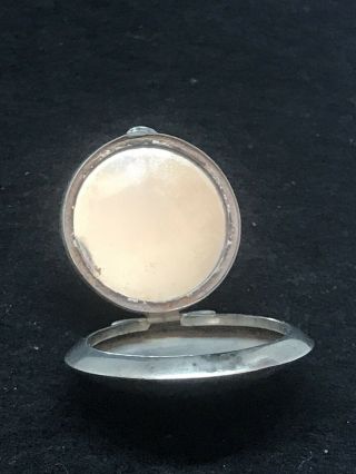 Antique Art Deco Canadian Sterling Silver Pill Snuff Box Powder Mirror Box