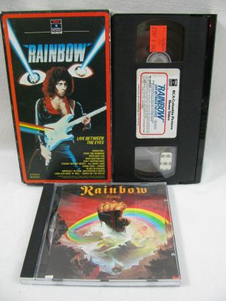 Rainbow Live Between The Eyes Vhs Tape Rare,  Rising Music Cd Ritchie Blackmore