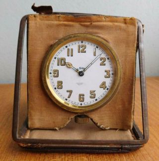 Antique Leather Clad 8 Day Swiss Travel Clock Drummonds Jewellers Melbourne 1900