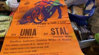 Leszno V Stal Gorzow - - - Polish League - - - Large - - - 1975 - - - Advertising Poster - - Rare