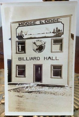 Vintage Antique Rppc Photo Postcard Lavoye Wyoming Ghost Town Moose Lodge Pool