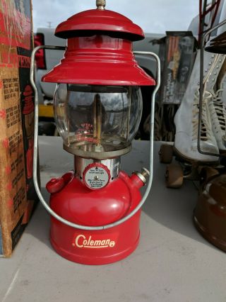 Rare Vintage 1962 Coleman Lantern Model 200a Red Single Mantle 10/62