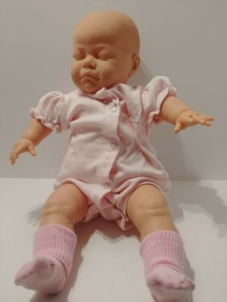 M2 21 " Vintage Berjusa Sleeping Baby Doll Cloth Body Born Life Like Asleep