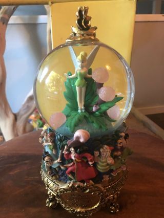 Disney Master Of Animation Marc Davis Peter Pan Tinkerbell Snowglobe Rare