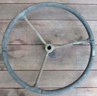 Vtg Antique John Deere Tractor Part Cast Iron Steering Wheel 17 - 1/ " D