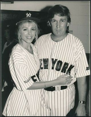Rare 91 Photo Donald Trump Real Estate Mogul In York Yankee Uni