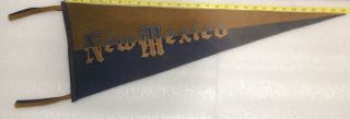Mexico State Antique 1915 - 25 29” Wool Felt Pennant W Stitched Lettering Rare