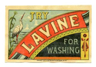 Try Lavine For Washing Empire Litho Co Antique Victorian Era Label Trade Card