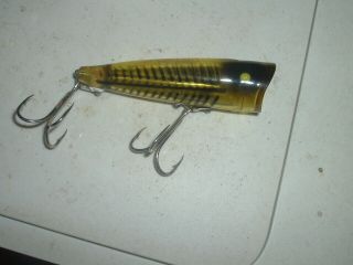 old fishing lures Early Pico Pop RARE Color Chugger Fl.  Yellow Shore Texas Bait 2