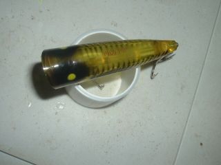 old fishing lures Early Pico Pop RARE Color Chugger Fl.  Yellow Shore Texas Bait 3