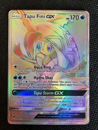 Pokemon Card: Tapu Fini Gx Full Art Secret Rare 152/147