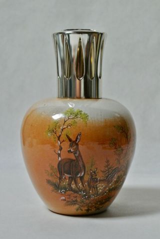Vintage French Lampe Berger Fragrance Lamp Deer In Woods Paris