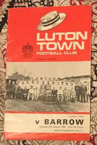 Autographed Football Programme Luton Signed By Eric Morecambe Rare