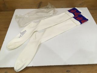 Vintage 1970s Admiral England Football Socks Mens Kit White V Rare Og Hose Bnwt