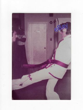 Rare Elvis Presley Candid Photo Karate Bill Superfoot Wallace 1974 - Jim Curtin