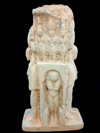 Rare Large Ancient Egyptian Striding Ptolemaic Isis Statue Goddess Hathor Antiqu