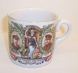 Rare Vintage Ww1 Beatty/haig Peace Mug Momento Of The Great War Grimwades Winton