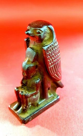 Rare Ancient Egyptian Horus Falcon King Ramses young antique Pharaonic statue 2
