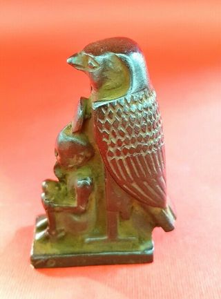 Rare Ancient Egyptian Horus Falcon King Ramses young antique Pharaonic statue 3
