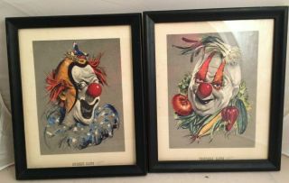 Vintage Cydney Grossman Birdnest Clown And Vegetable Clown Framed Prints