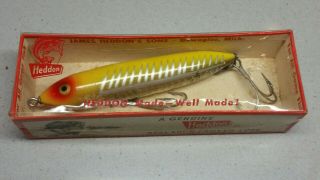 Vtg Nos Never Fished Heddon Nose Tie Zara Spook Shad 9250 - Xry Yellow