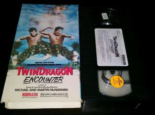 Twin Dragon Encounter Vidmark Vhs Cult Classic Rare B - Movie Kung Fu Kickboxing