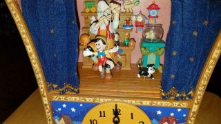 RARE Enesco Disney Pinocchio Illuminated Musical Clock Figurine 2