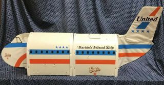 Vintage 1970s Barbie Friend Ship Airplane Playset United Airlines
