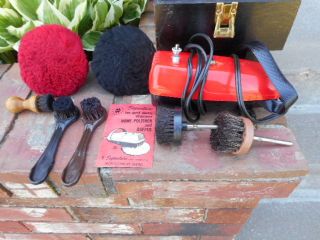 Vgt Rare Signature W 2 - Speed Electrichome Polisher And Buffer With Wooden Box