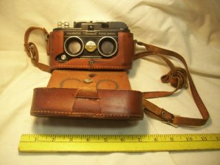 Vintage Rare " Sawyers View - Master Stereo Camera ",  35mm,  C.  1952 - 1960,  W.  Leather Case