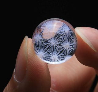 7.  9g Find Rare Natural Pretty Snowflake Phantom Quartz Crystal Sphere Ball12