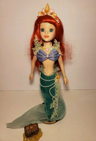 Disney Princess Ariel The Little Mermaid Porcelain Keepsake Doll 2003 Brass Key
