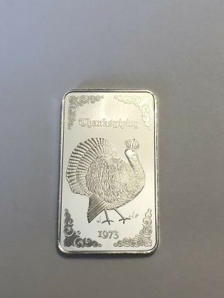 Very Rare 1974 Thanksgiving 1 Oz.  999 Silver Bar - Columbus