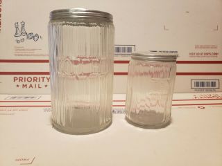 Set Of 2 Vintage/antique Hoosier Jars.  Coffee And Tea.