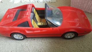 Vintage 1986 Mattel Barbie Red Ferrari Convertible Sports Car 21 "