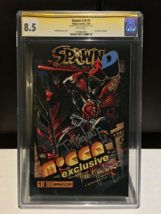 Spawn 1 3d Mocca Exclusive - Cgc 8.  5 (vf) - Signed By Todd Mcfarlane - Rare