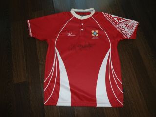 Rare Vintage Tonga Signed Rugby Jersey Shirt Size Large