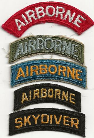 Ex/rare Wwii " Us Army Variation Abn Tabs " Patch - All F/ Embroidered