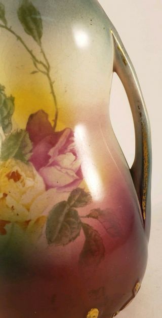 Antique Circa 1890 Royal Bonn Impressed 2619 Two - handled Vase Hand Decorated 3