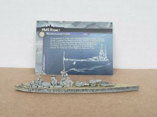 Axis & Allies Miniatures War At Sea Base Set Hms Rodney 11/64 Rare