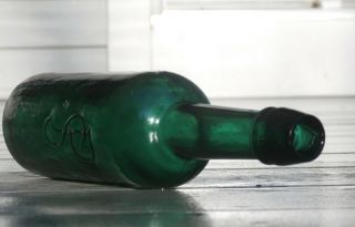 Antique Jsp (joseph S.  Pedersen) Teal Green Early Malt Extract Bottle