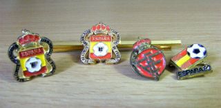Rare Vintage Espana 82 Football World Cup Pin Badges & Tie Clip 1982 Spain Socce