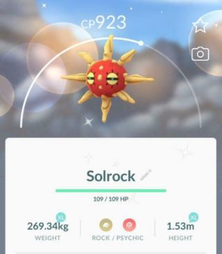 Pokemon Go Shiny Solrock Double Xl Rare Reliable Service Unregistered Ok