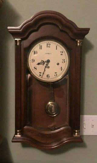 Rare - Vintage Howard Miller Key Wound Pendulum Clock 613 - 231 With Key