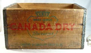 Vintage Advertising Canada Dry Ginger Ale Soda Pop Wood Crate Carrier 50 